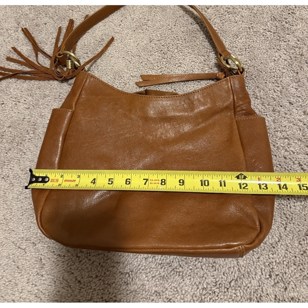 ecotorie bleu purse brown leather hobo tassel Bohemian Minimalist - Picture 6 of 6